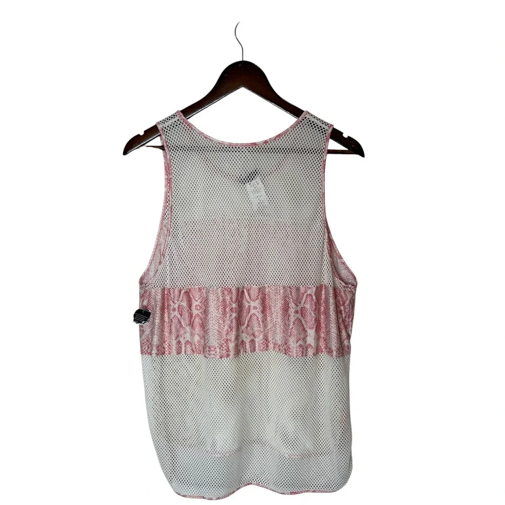 Carmen Marc Valvo Wild Story Mesh Snake Print Swim Cover Up Top Resort Wear M/L